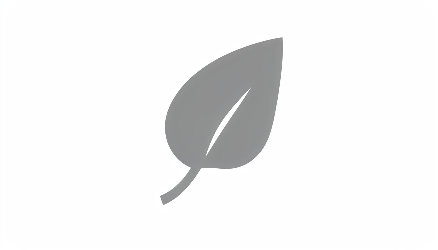 Simple flat icon of a leaf symbolising eco-friendly pest solutions, grey tones